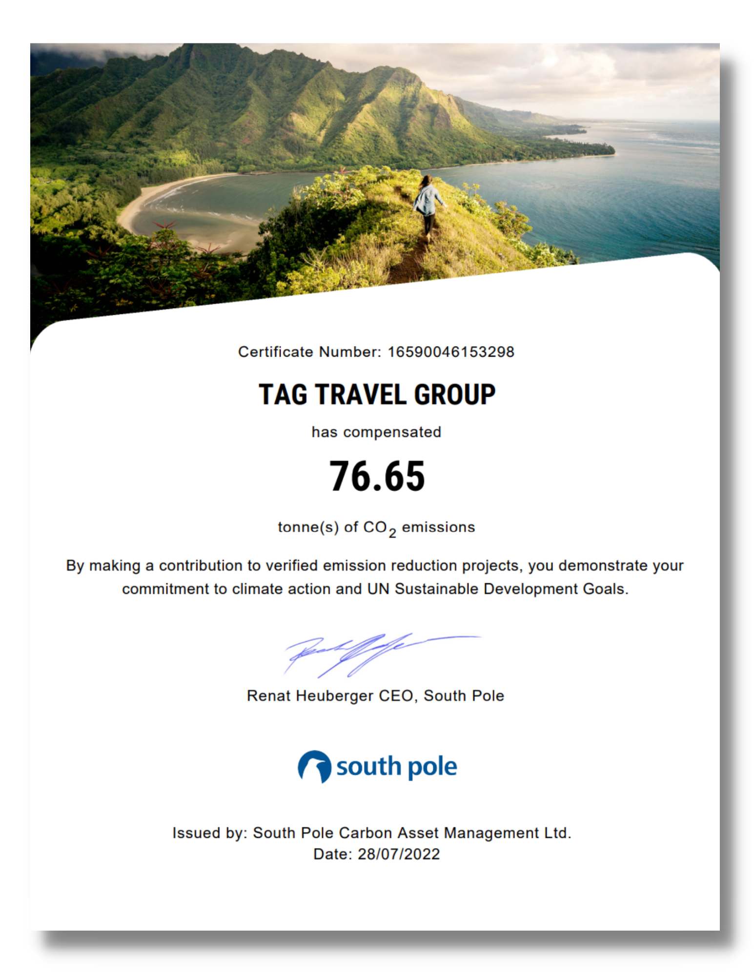 TAG APAC Sustainability Certificate 2022